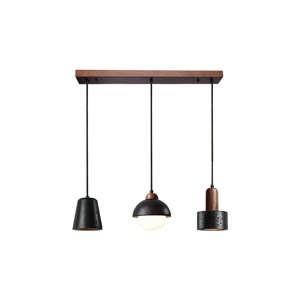 Ritta Black Travertine Pendant Light Set-Neutral Decor