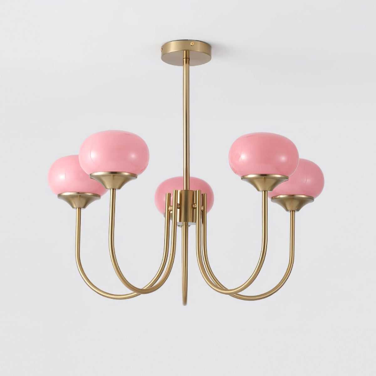 Breniona Lustre Globe en Verre Rose Doré