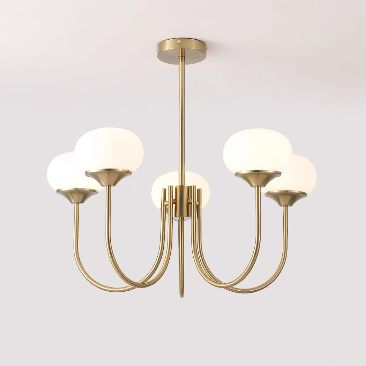 Breniona Lustre Globe en Verre Rose Doré