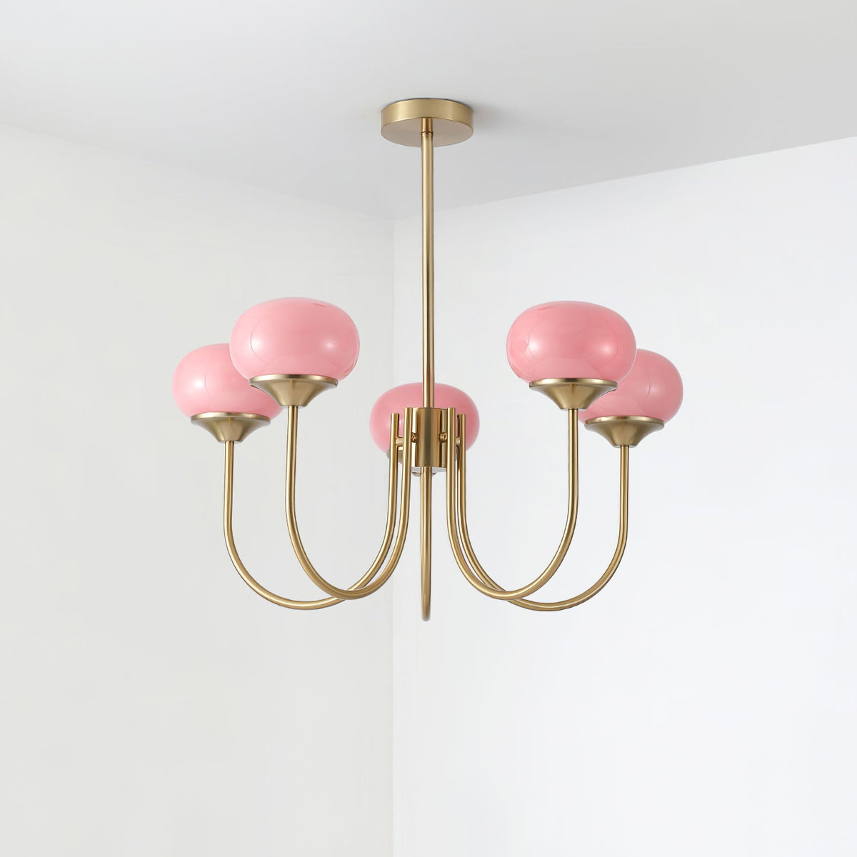 Breniona Lustre Globe en Verre Rose Doré