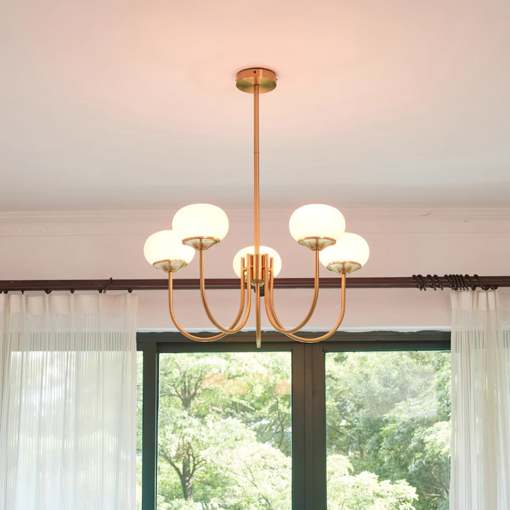 Breniona Lustre Globe en Verre Rose Doré