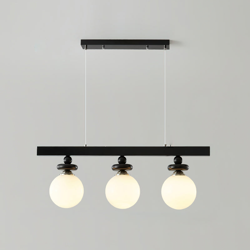 Dimensional drawing of the 3-light Maru Pendant Light.