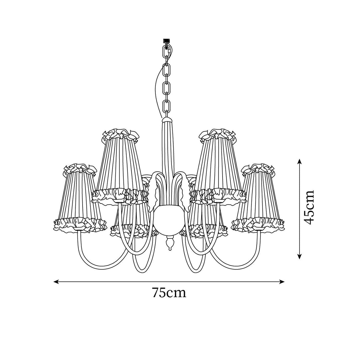 Faylin Vintage Brass Chandelier with Pleated Shades-Neutral Decor