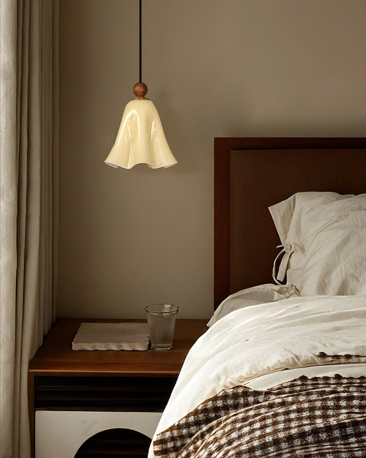 Meblo Pendant Light in cream color finish.