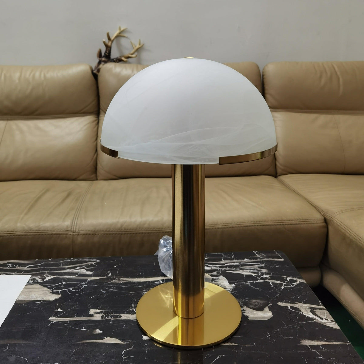 Ibera Lampe de Table en Albâtre et Métal