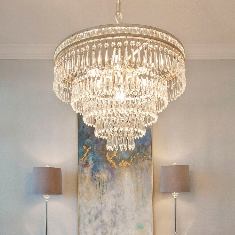 Eurvaryra Lustre Métal Cristal Luxe Postmoderne