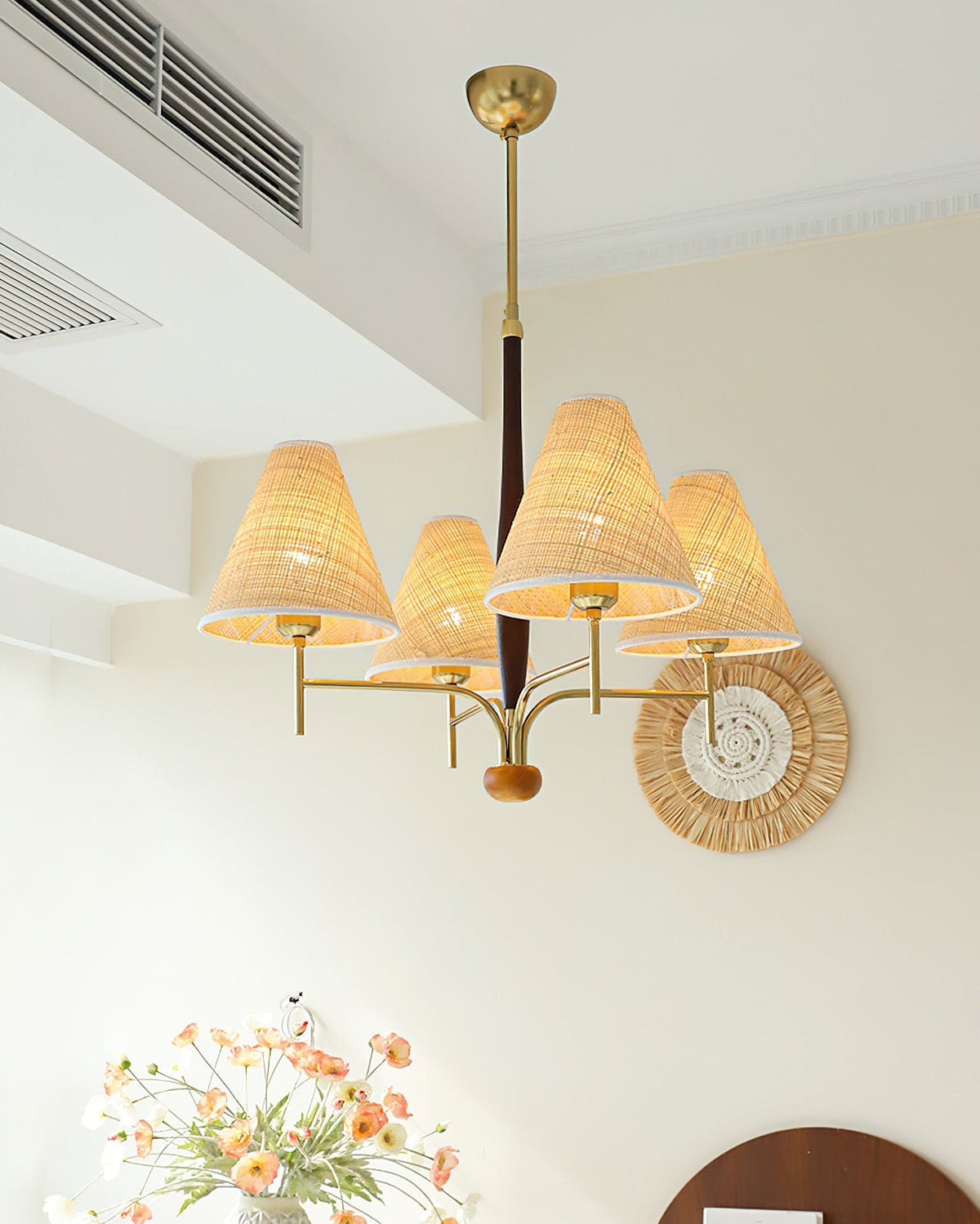 Side profile of the 4-light Mercer Chandelier.