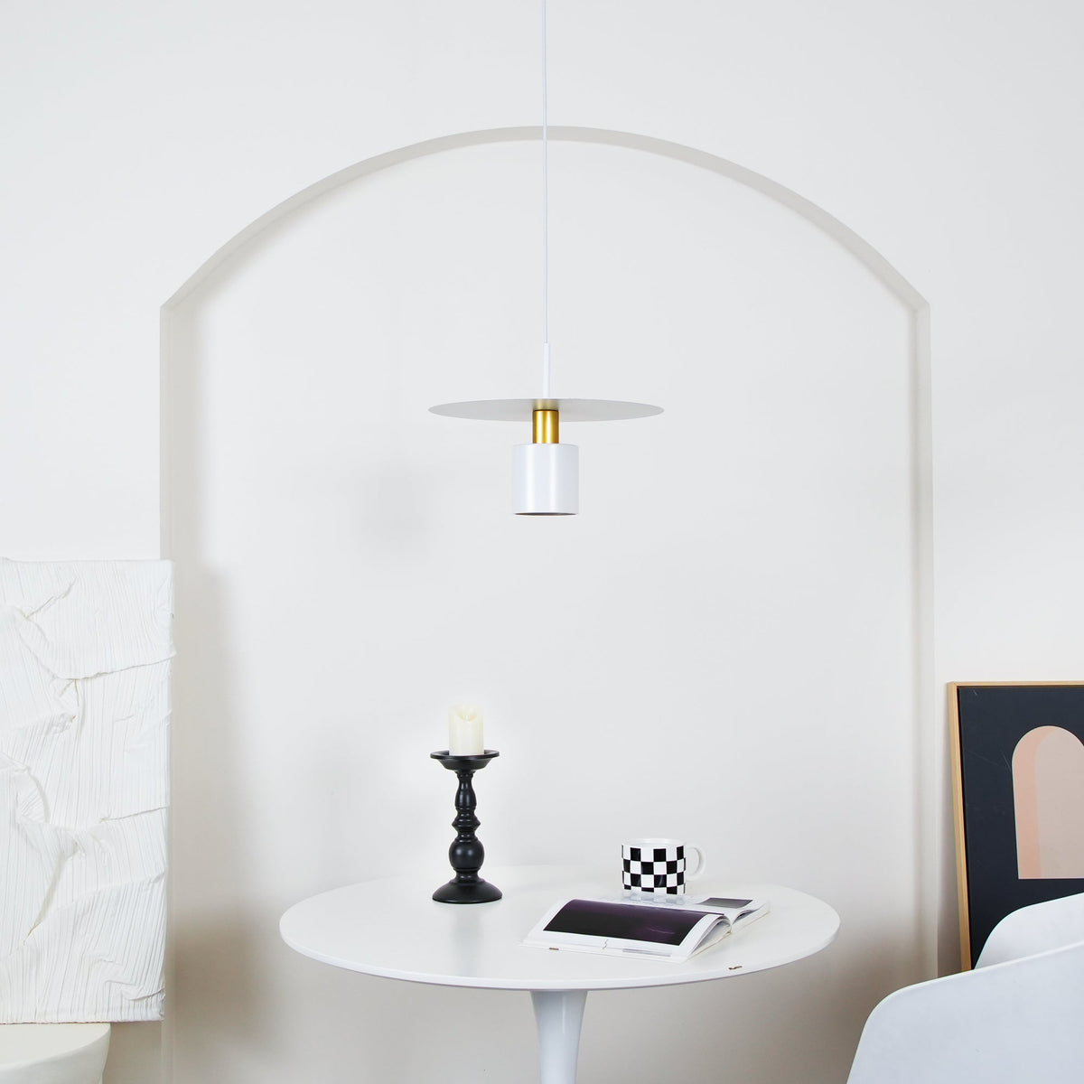 Darella Lampe suspendue cylindrique à disque industriel