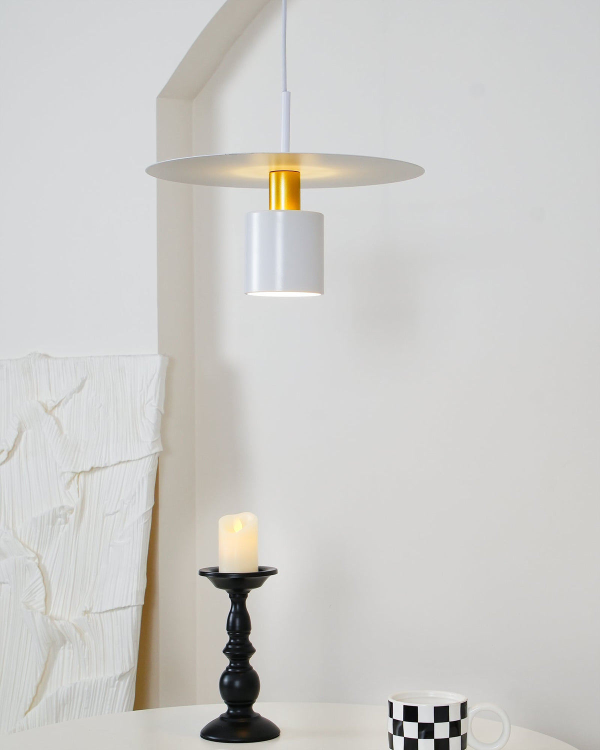 Darella Lampe suspendue cylindrique à disque industriel
