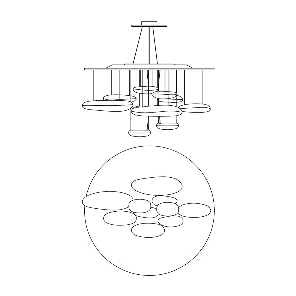 Emileira Lustre Sculptural en Aluminium