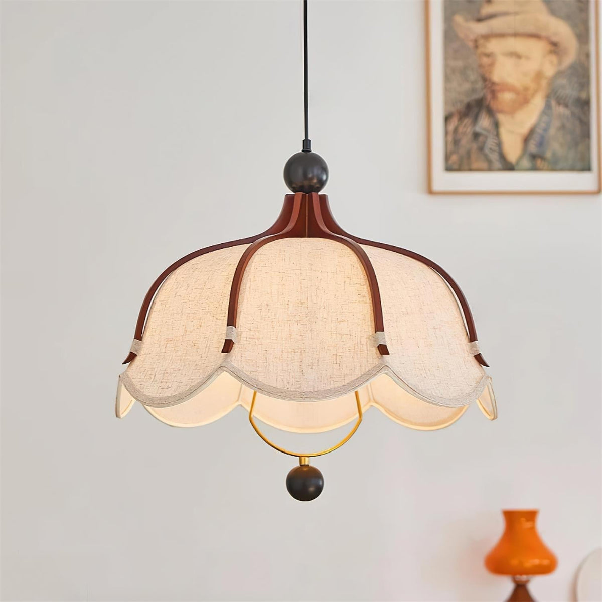 Feyno Vintage Fabric Pendant Light-Neutral Decor