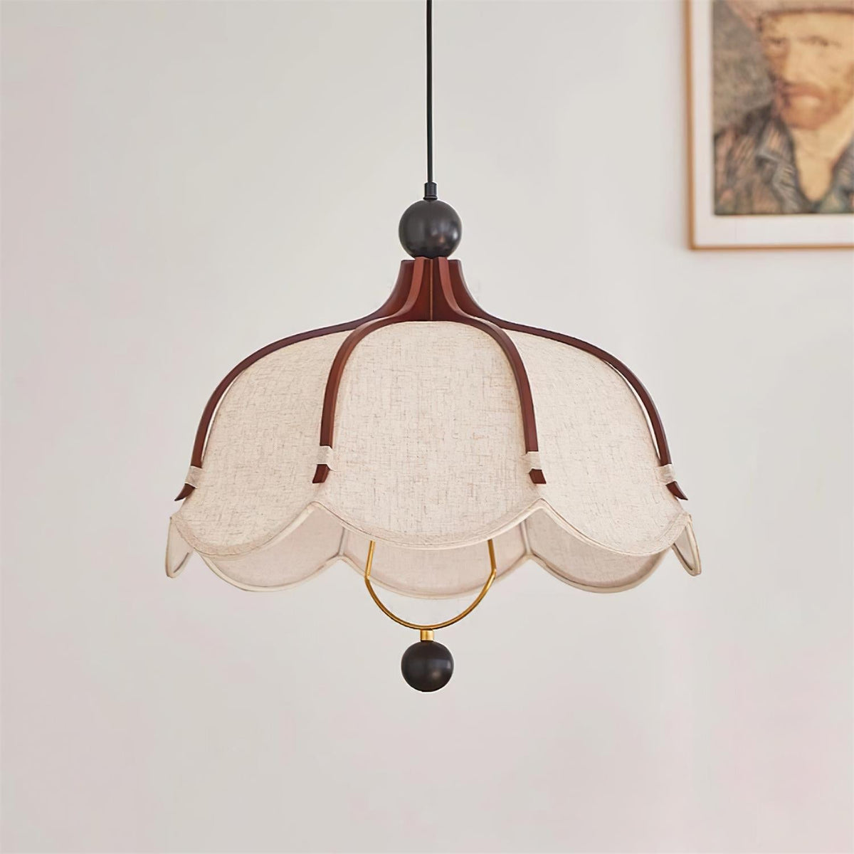 Feyno Vintage Fabric Pendant Light-Neutral Decor