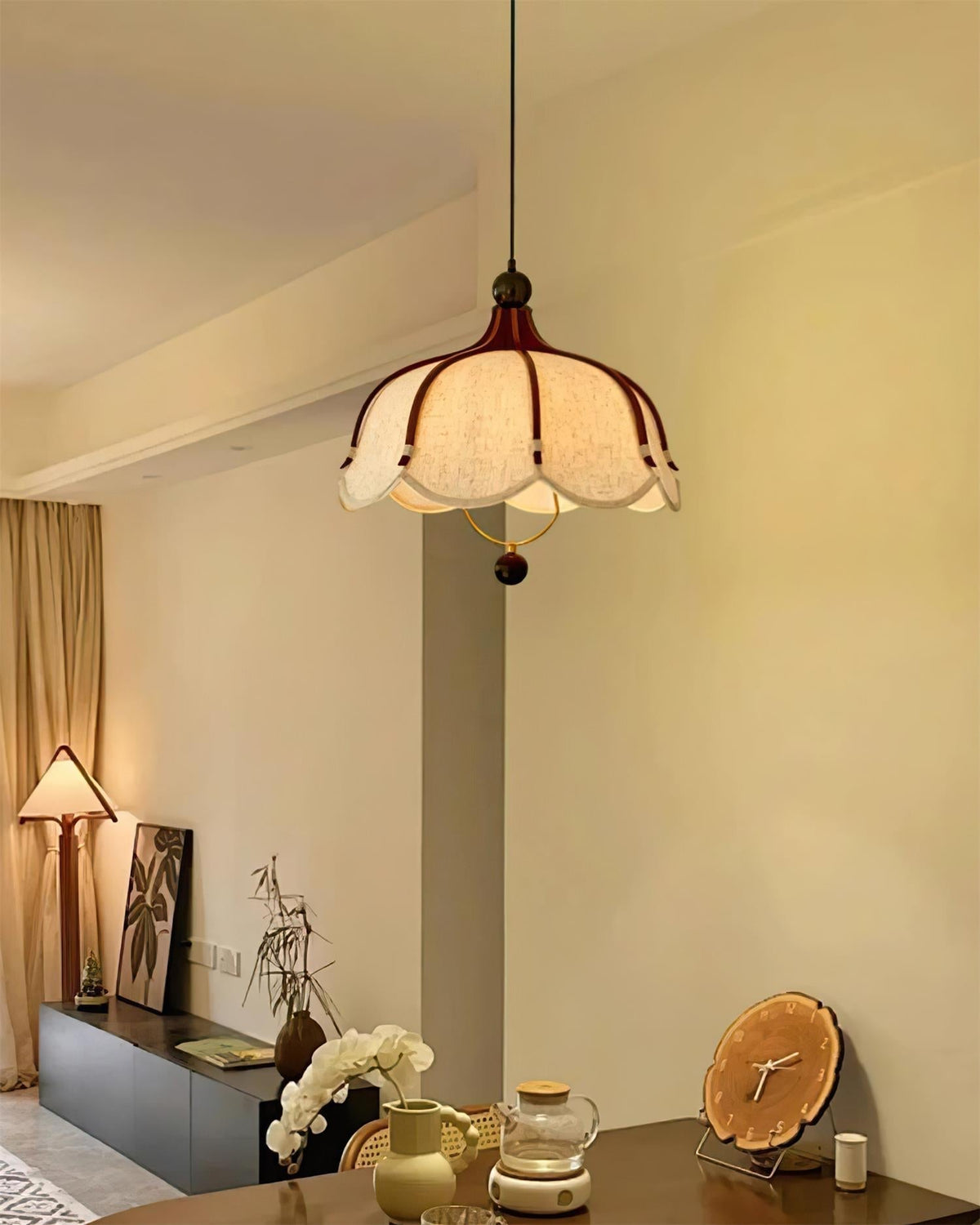 Feyno Vintage Fabric Pendant Light-Neutral Decor