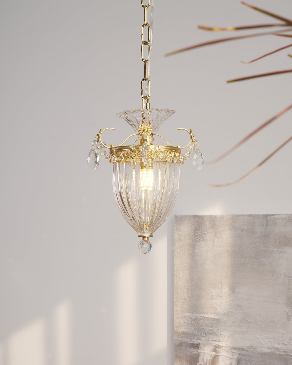 Pendant Lamp Vintage Glamour Crystal Drops-Neutral Decor