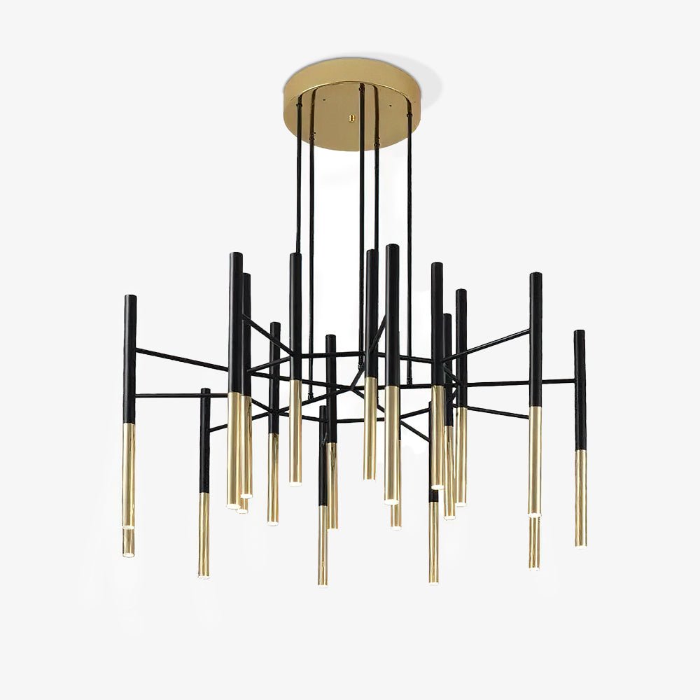 Galeya Lustre Moderne Tiges Noir Or