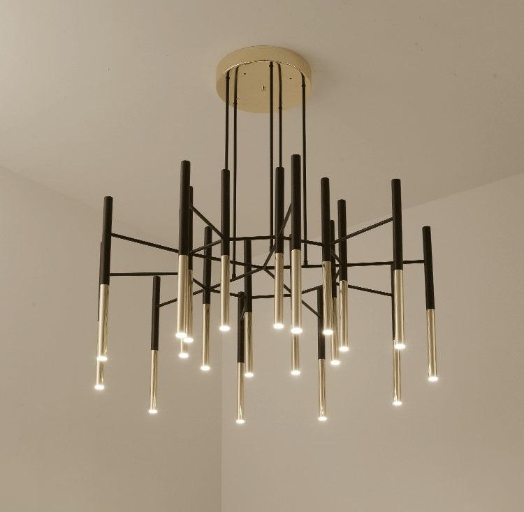 Galeya Lustre Moderne Tiges Noir Or