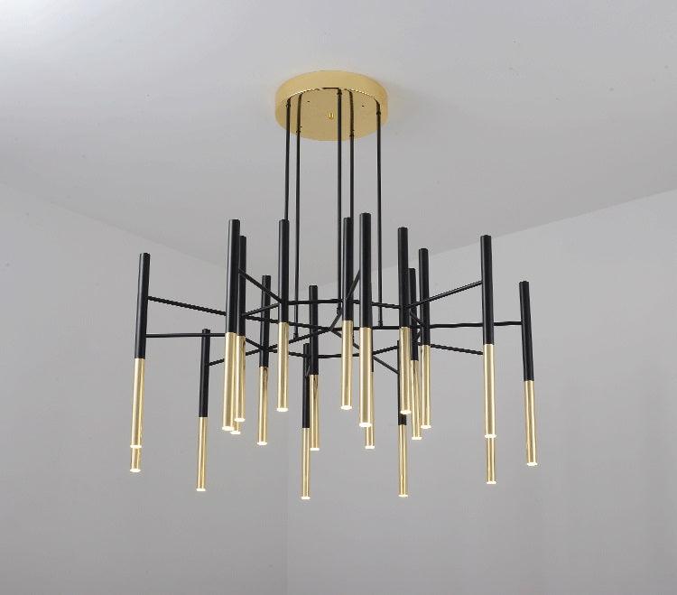 Galeya Lustre Moderne Tiges Noir Or