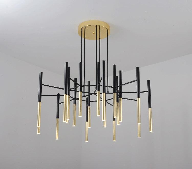 Galeya Lustre Moderne Tiges Noir Or