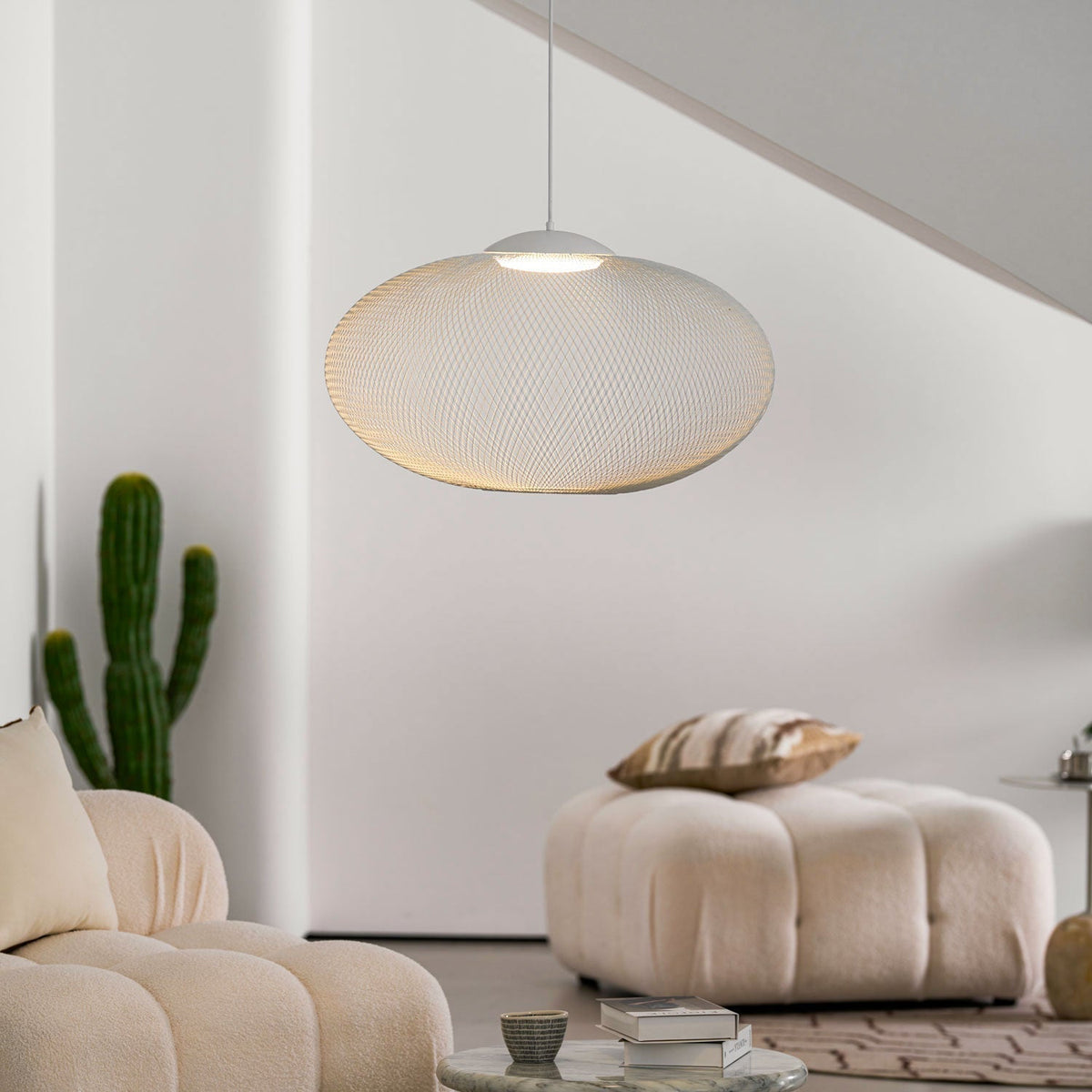 Viananne Suspension Lampe Maille Noire