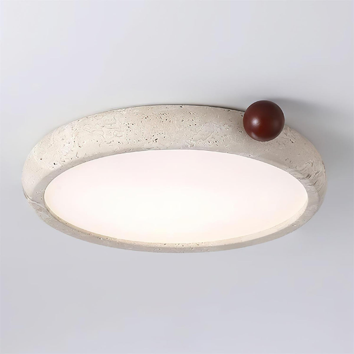 Ritta Cute Travertine Round Ceiling Light-Neutral Decor