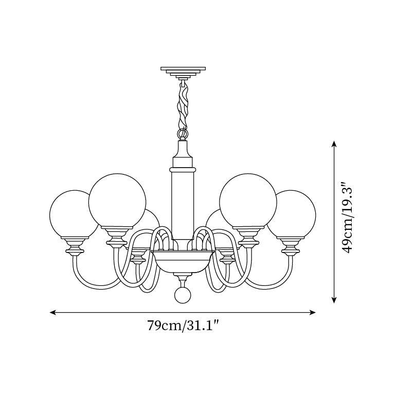 Lumivian 8-Light Globe Chandelier-Neutral Decor