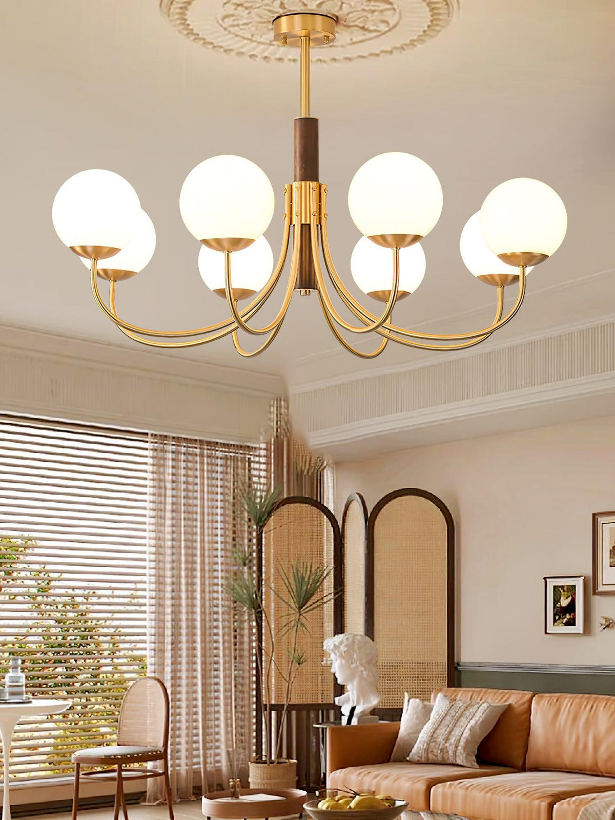 Darira Lustre Midas Touch Noyer Sphère Laiton