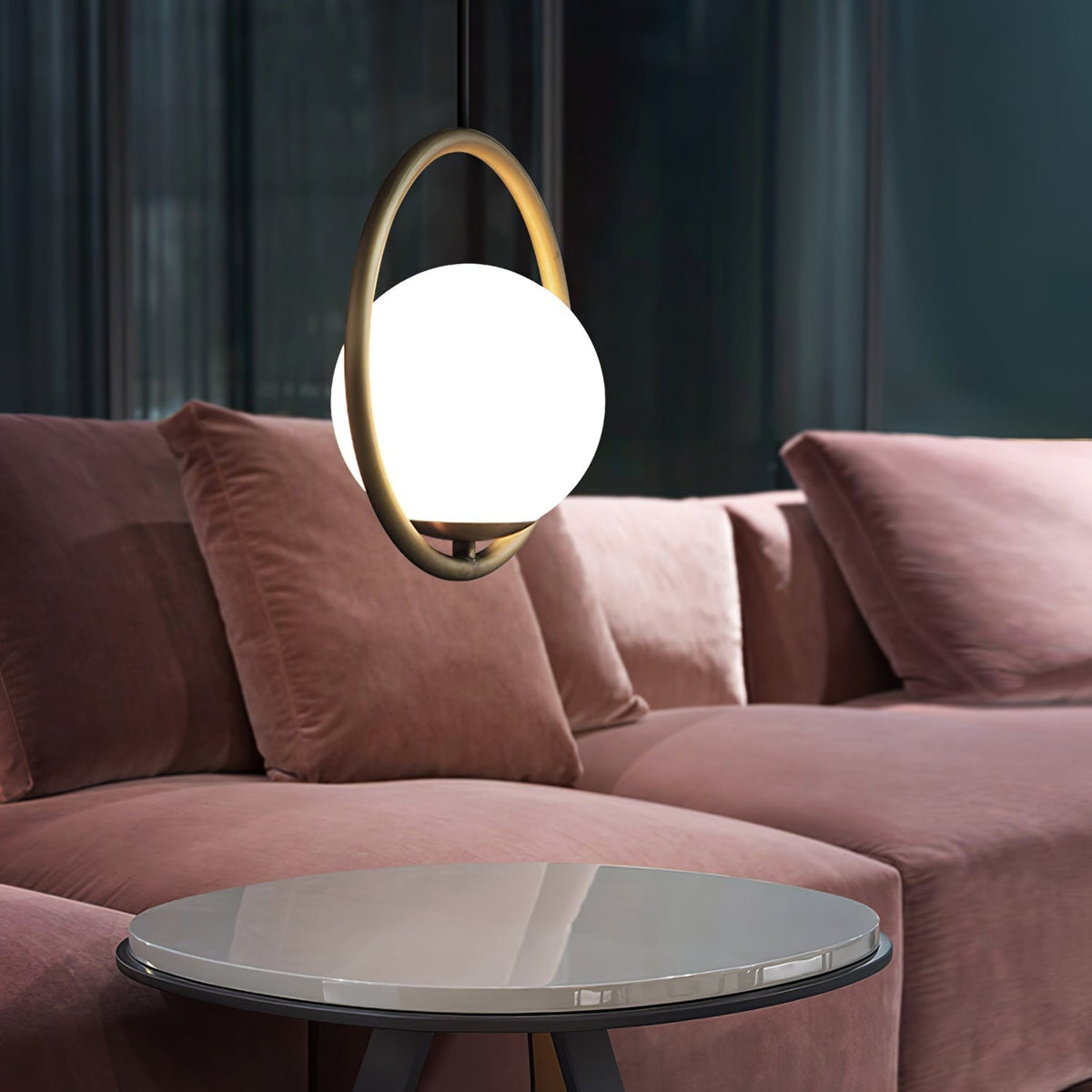 Ellipse Suspension Contemporaine en Laiton