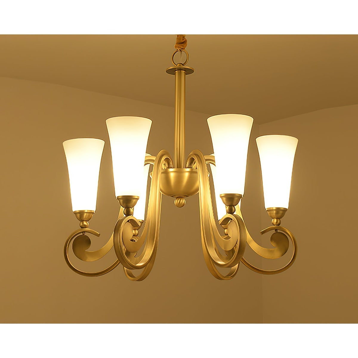 Ilsolen Lustre Laiton Verre Luxe Postmoderne
