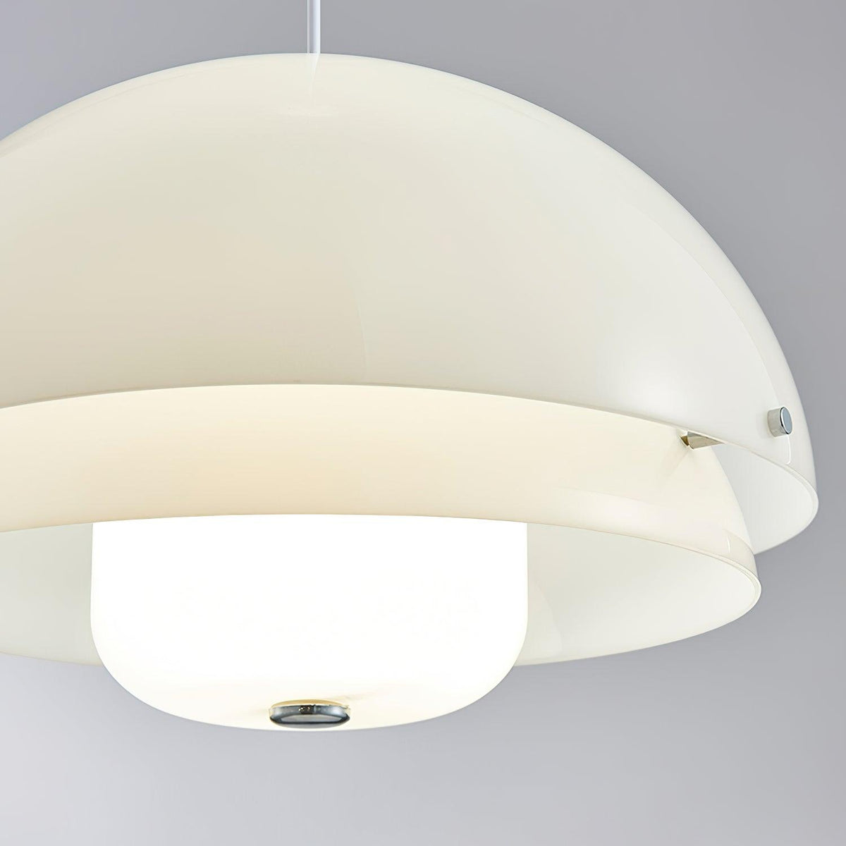 Pavora Lampe Suspension Verre Blanc Laitier