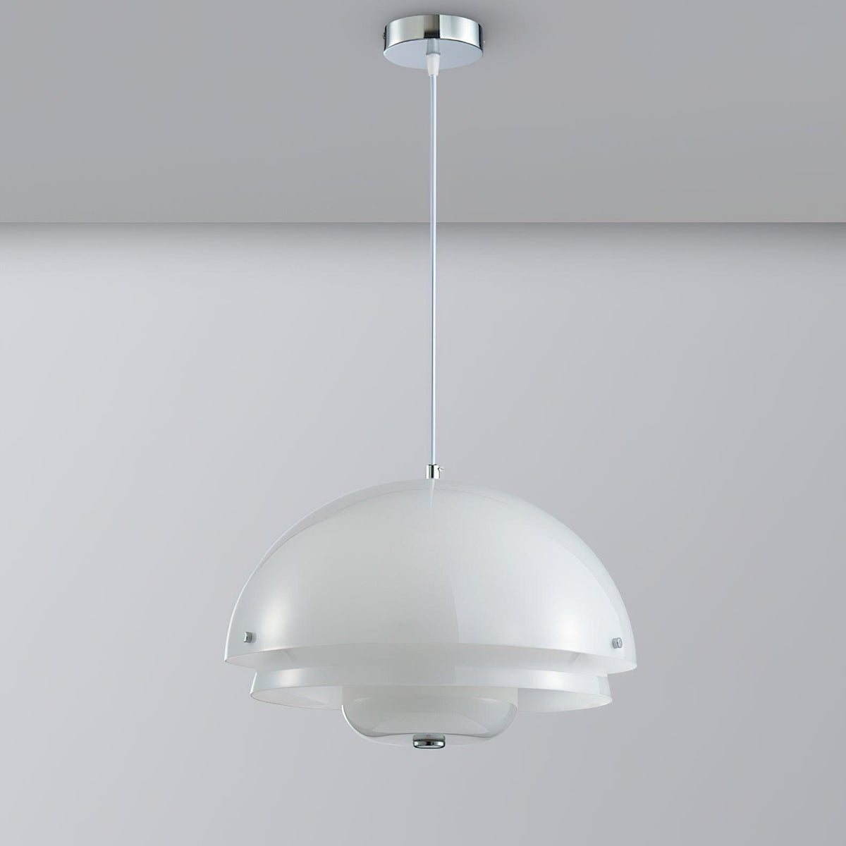 Pavora Lampe Suspension Verre Blanc Laitier
