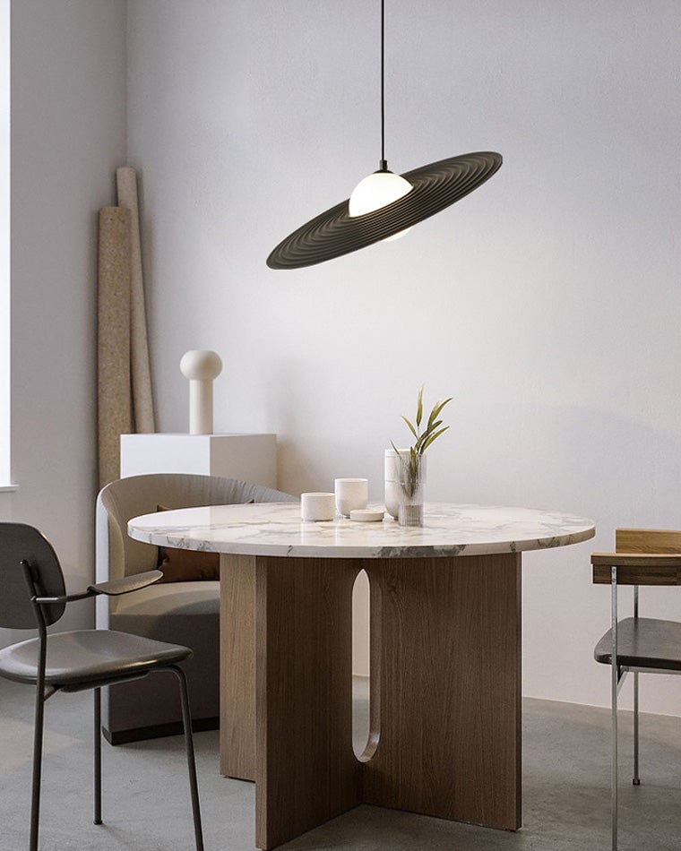 Olvio Suspension en Plaque LED PE Blanche et Noire