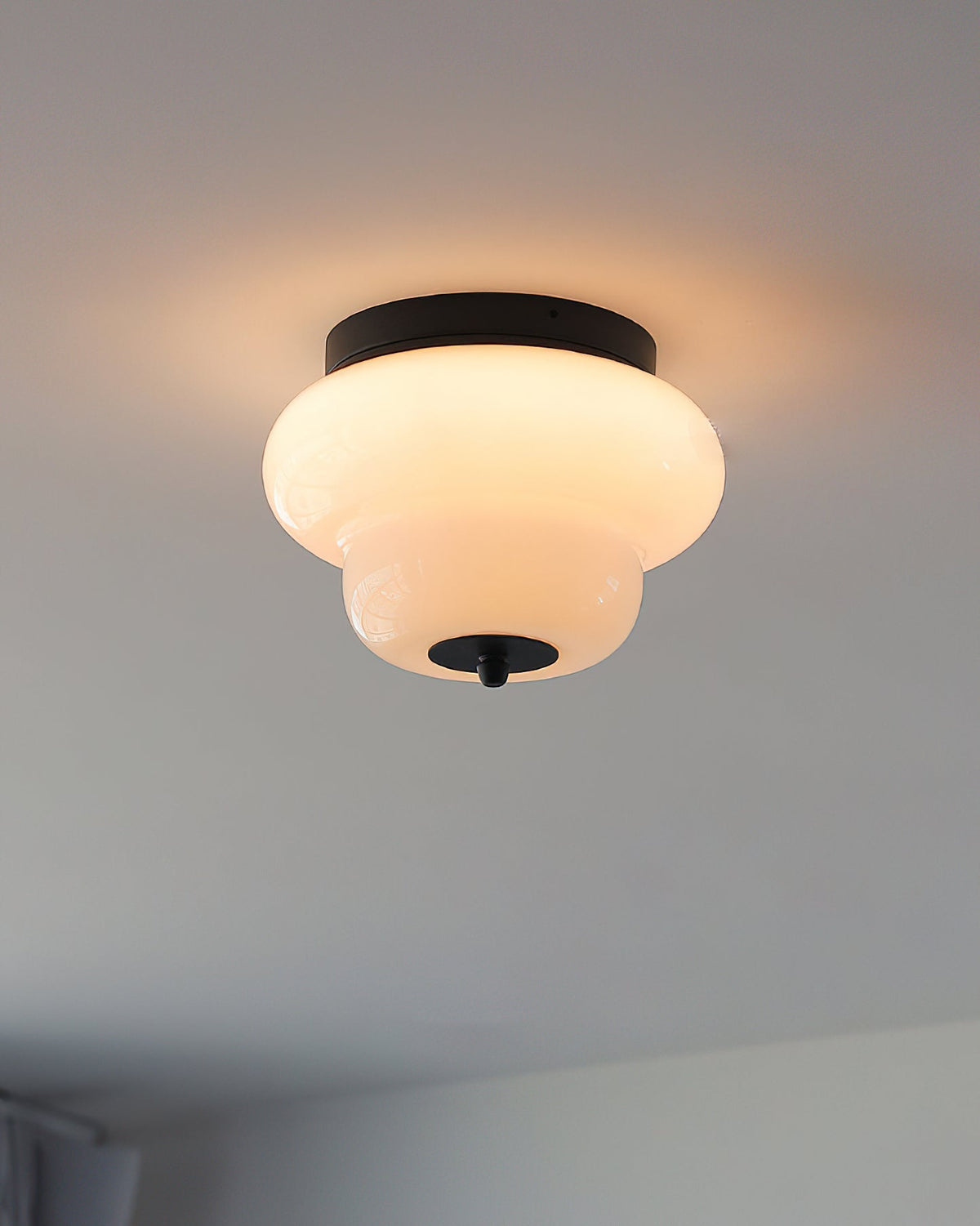 Side profile of the white Milo Ceiling Mount.