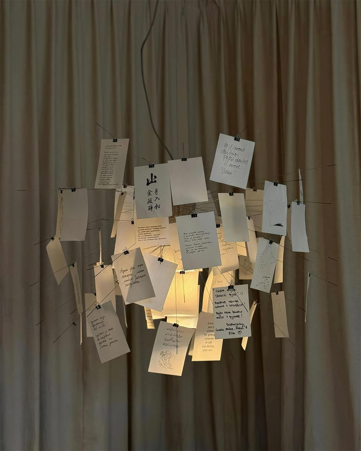 Chandelier Paper and Metal Colorful White Cards Whimsical Modern-Neutral Decor