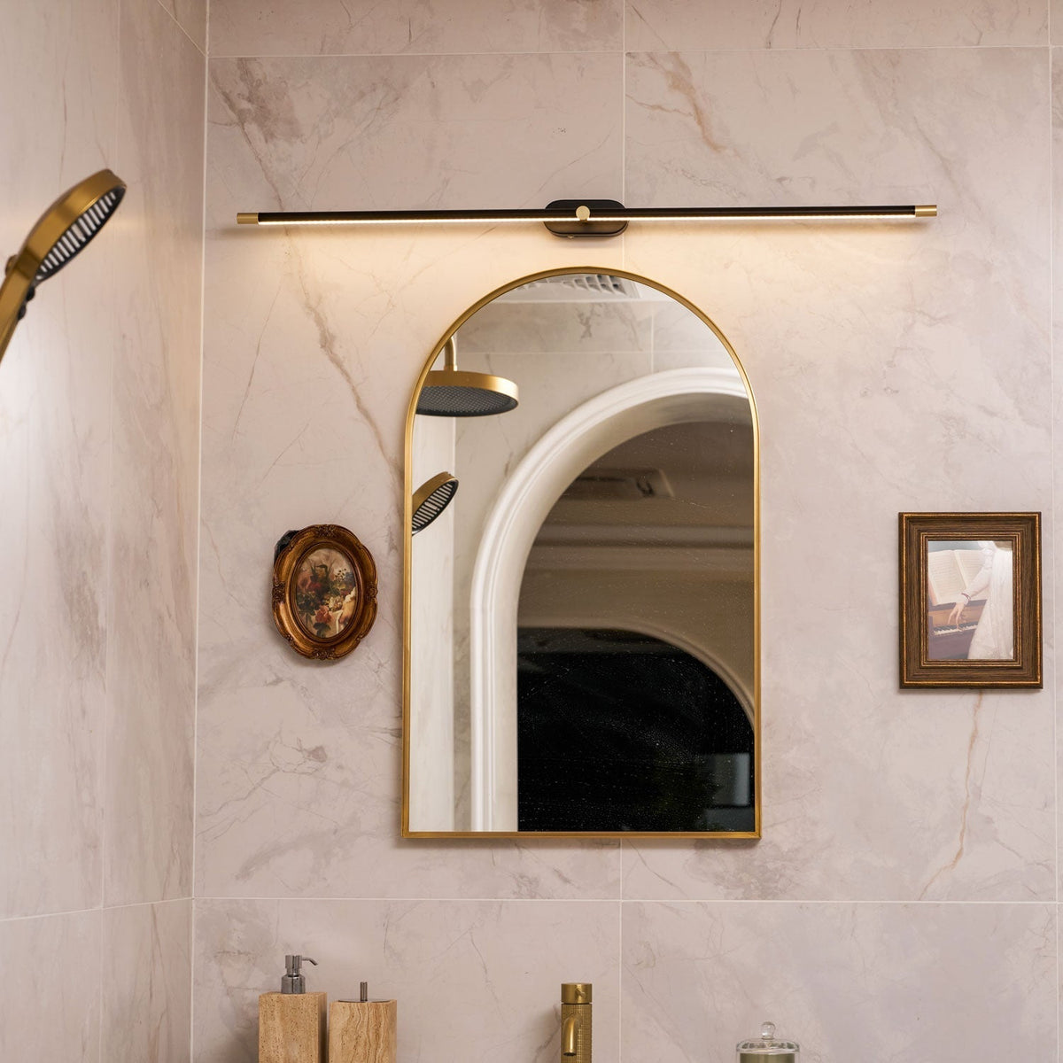 Full view of the largest size linear wall lamp.