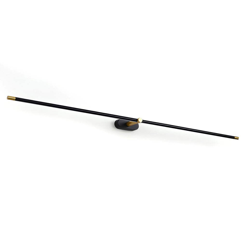 Minimalist linear rechargeable wall lamp in black finish.