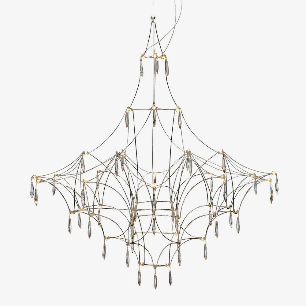 Glenoria Lustre en Acier Inoxydable et Cristal en Maille