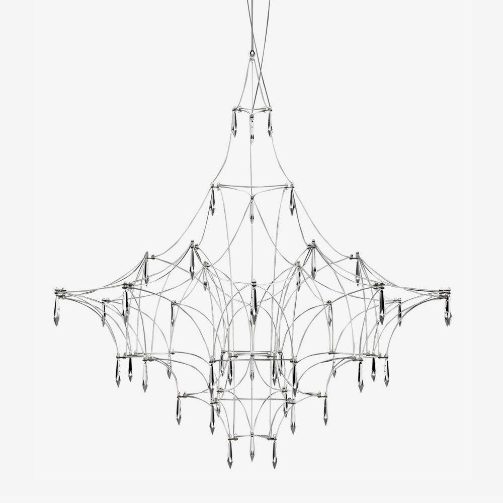 Glenoria Lustre en Acier Inoxydable et Cristal en Maille