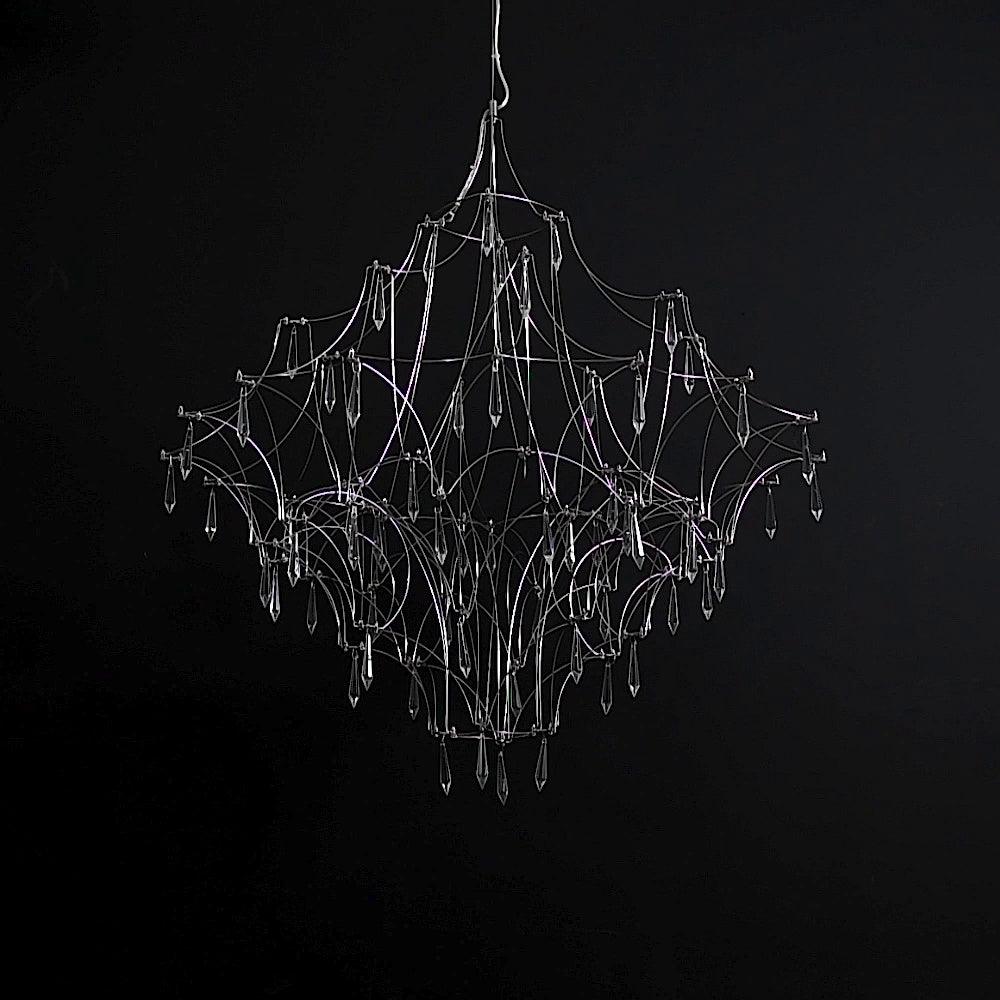 Glenoria Lustre en Acier Inoxydable et Cristal en Maille