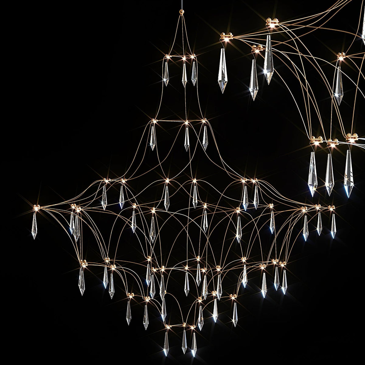 Glenoria Lustre en Acier Inoxydable et Cristal en Maille