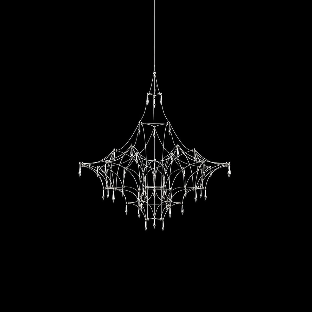Glenoria Lustre en Acier Inoxydable et Cristal en Maille