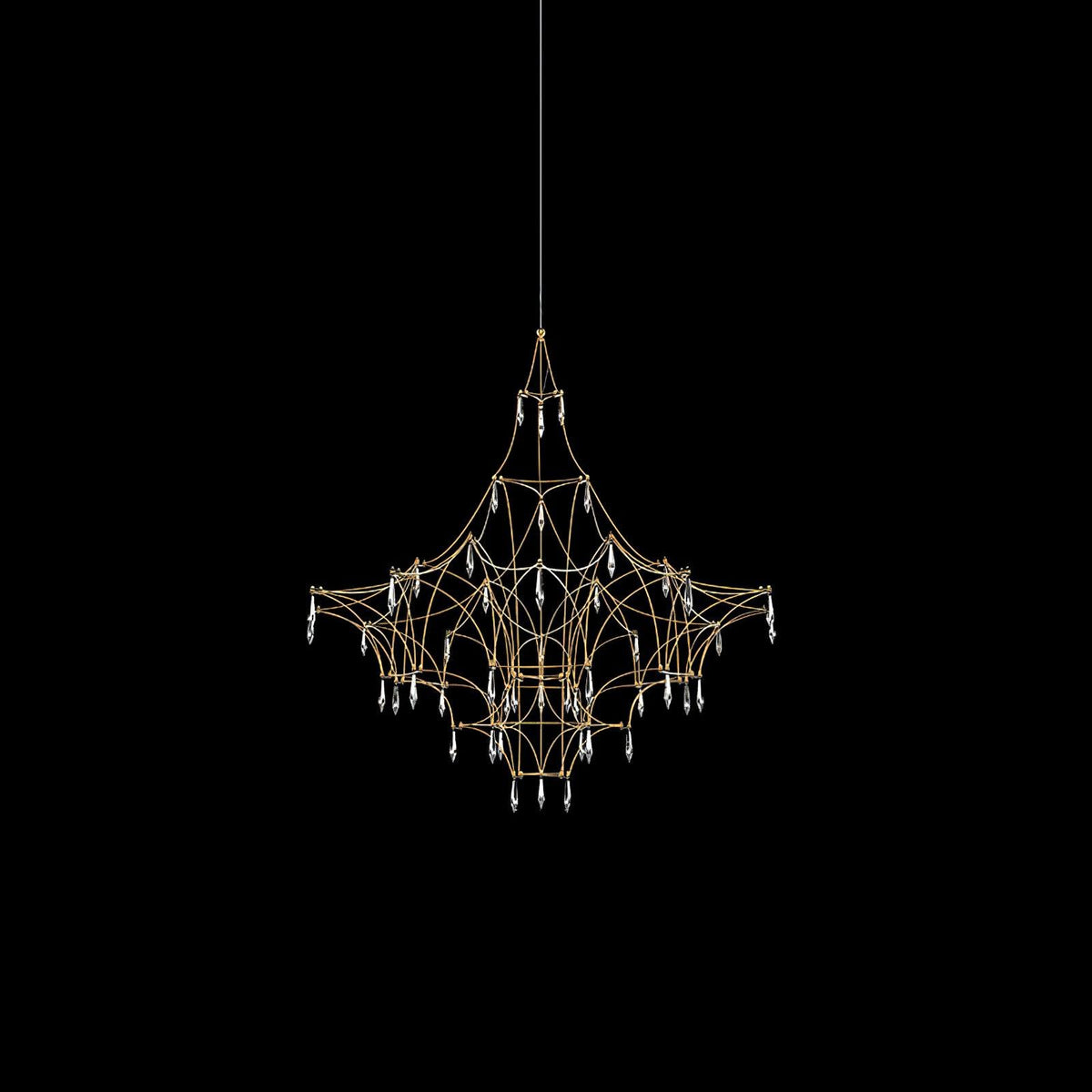 Glenoria Lustre en Acier Inoxydable et Cristal en Maille