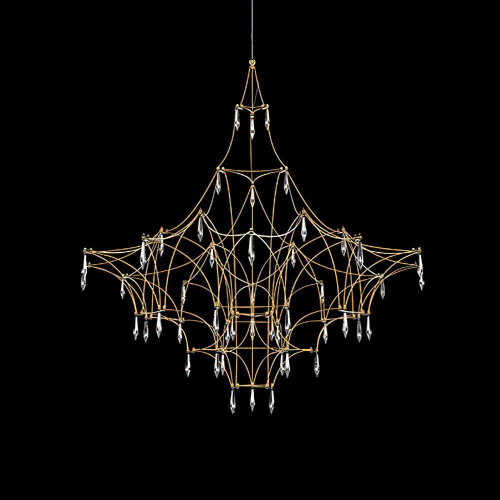 Glenoria Lustre en Acier Inoxydable et Cristal en Maille