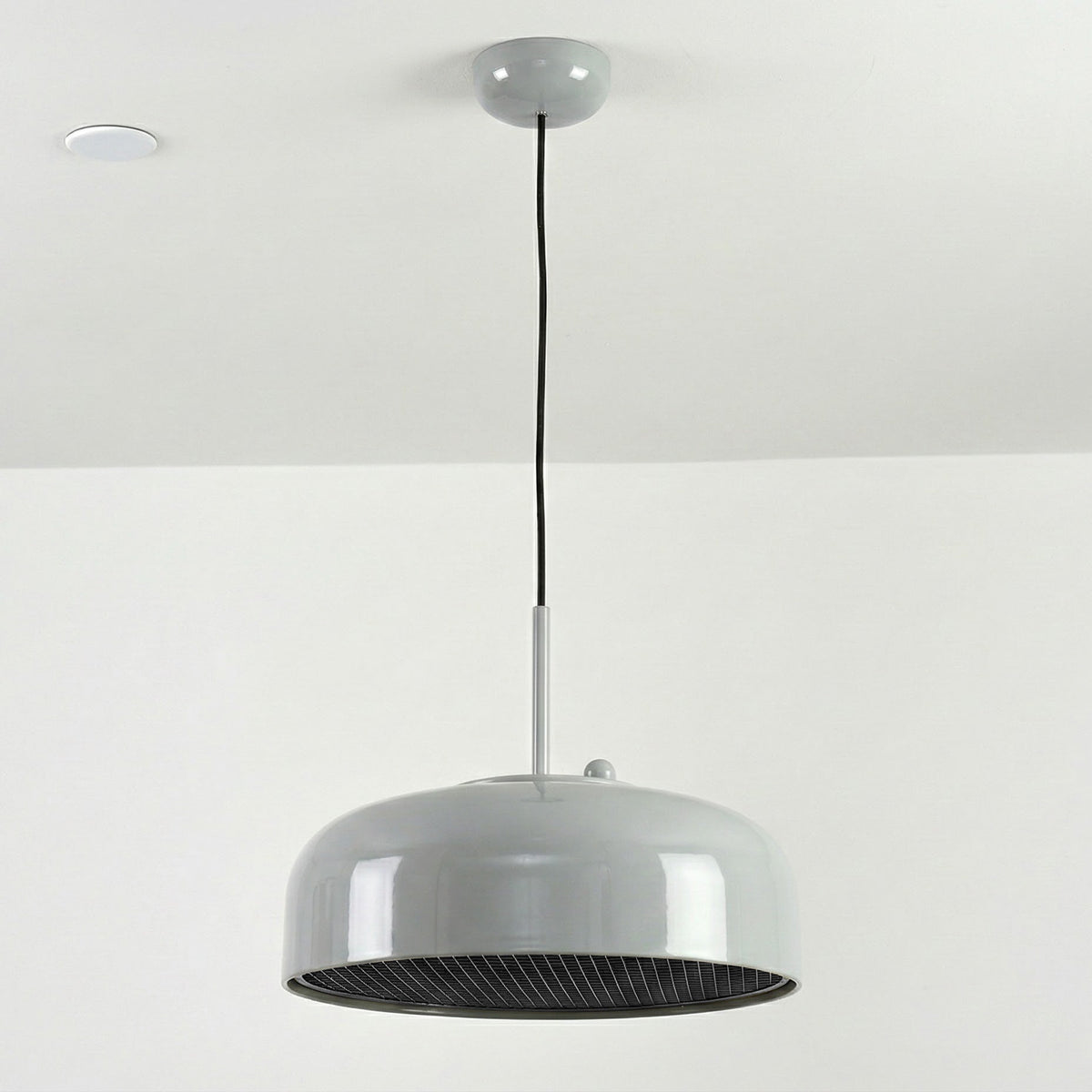 Misha Pendant Light in grey, viewed from a low angle.