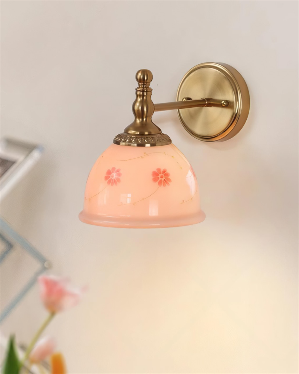 Mishya Floral Wall Lamp-Neutral Decor