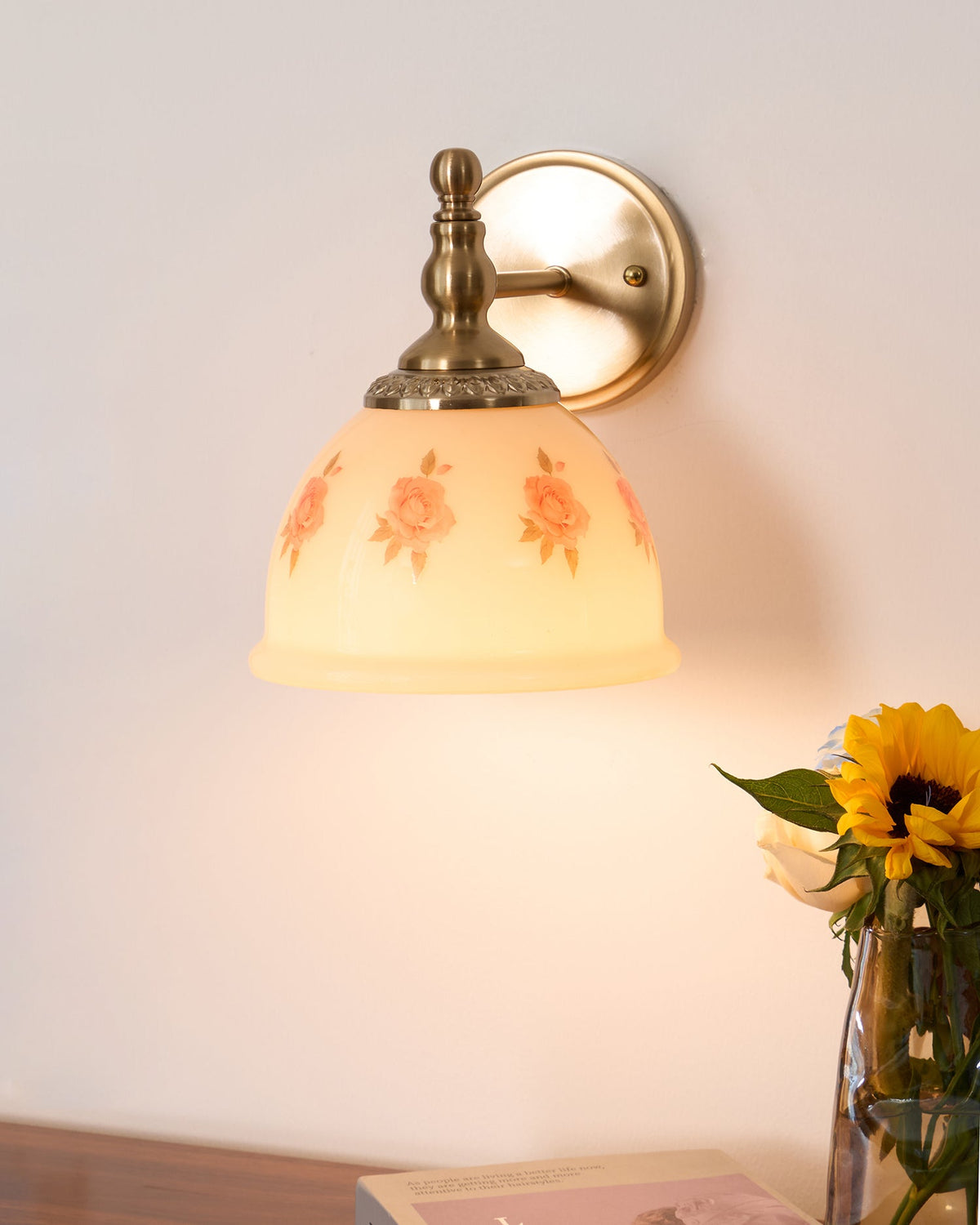 Mishya Floral Wall Lamp-Neutral Decor