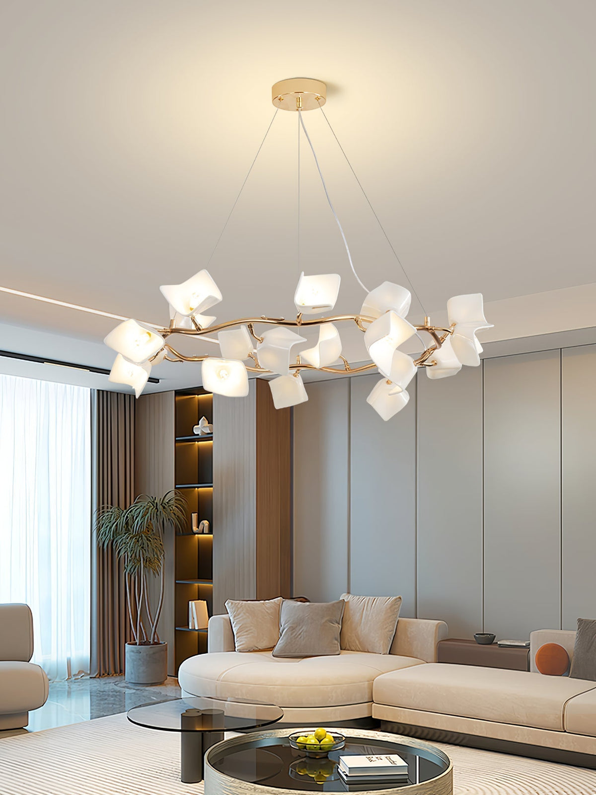 Talara Lustre Postmoderne de Luxe en Céramique Florale