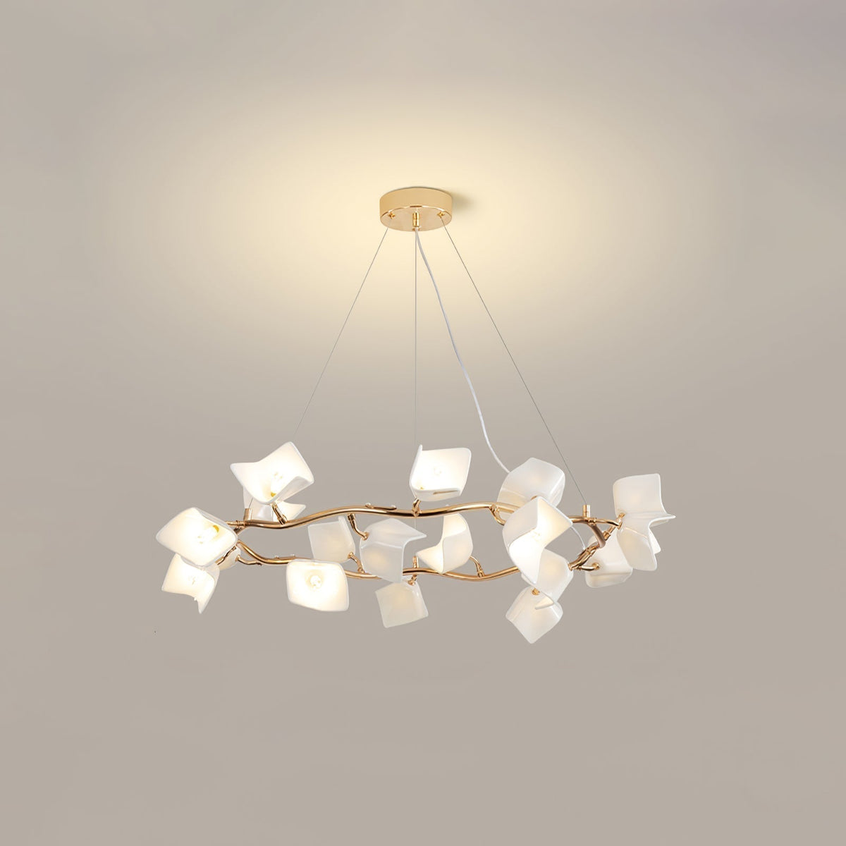 Talara Lustre Postmoderne de Luxe en Céramique Florale