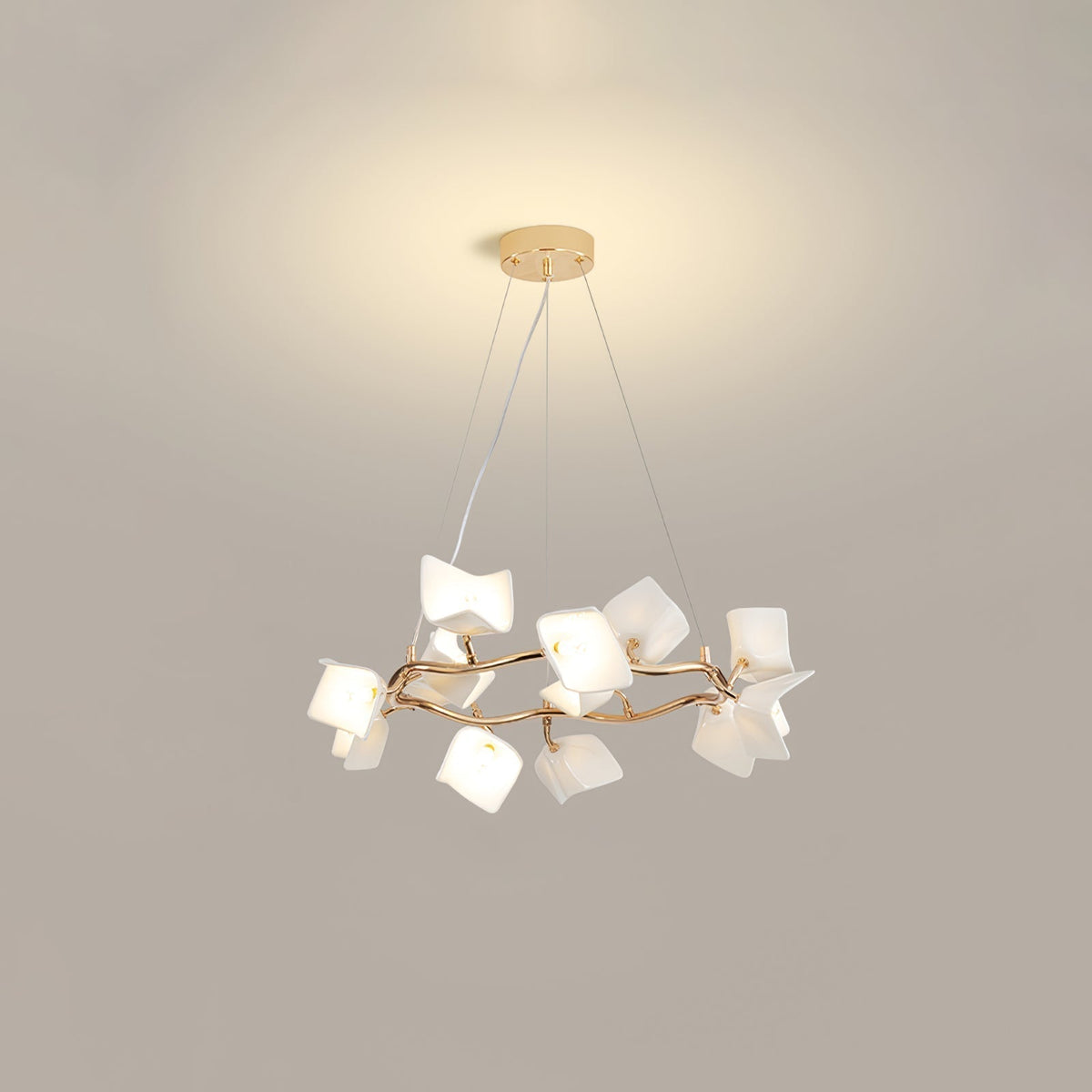 Talara Lustre Postmoderne de Luxe en Céramique Florale