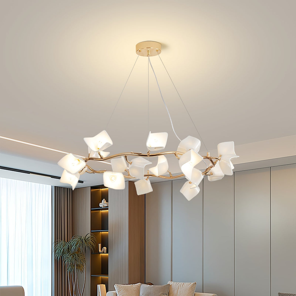 Talara Lustre Postmoderne de Luxe en Céramique Florale