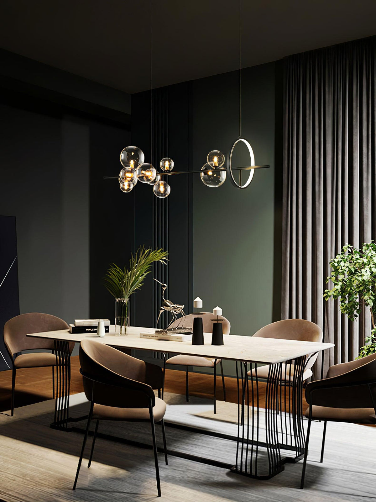 Joriel Lustre Verre Bulles Nordic Noir